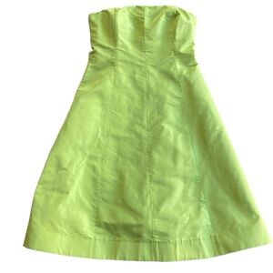 J. Crew Silk Strapless Chartreuse Dress